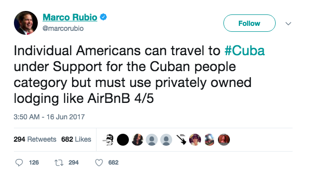 Rubio on Cuba travel
